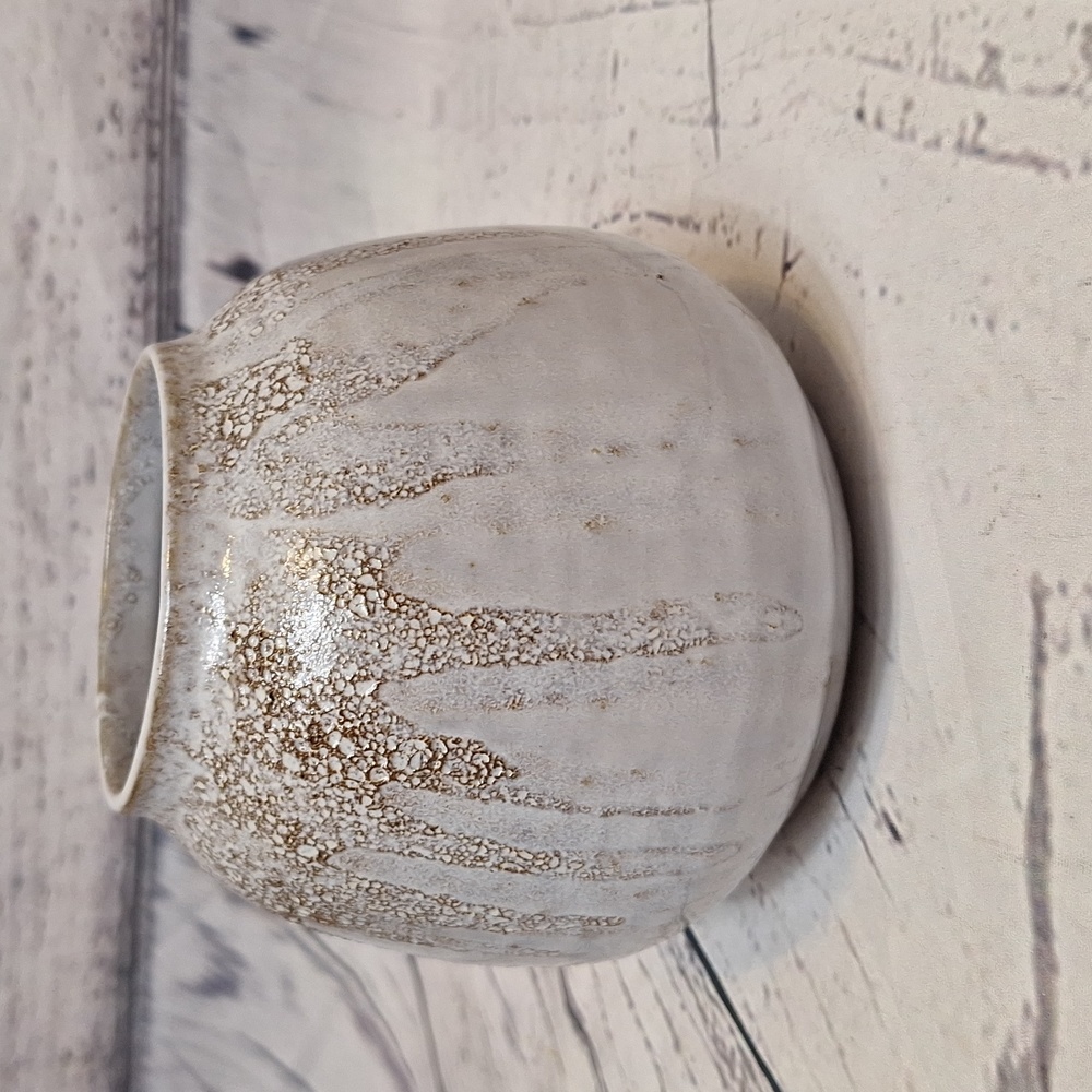 Ceramic Decorative Vase in White and Beige